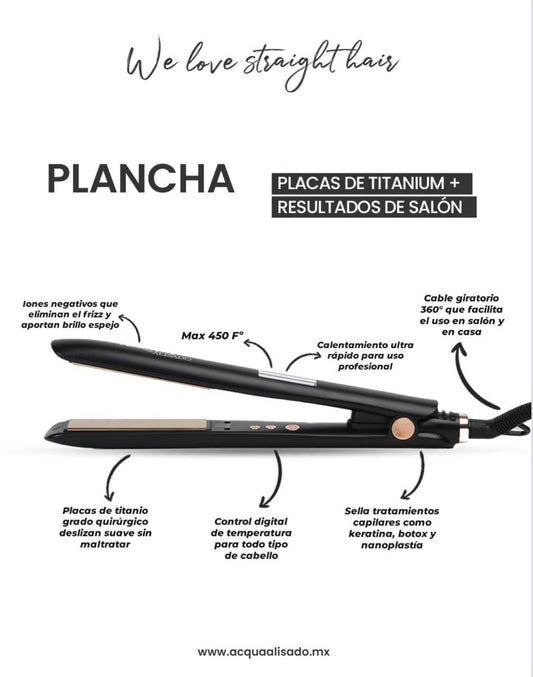 Plancha de Cabello Acquaalisado - Liso perfecto en cada pasada